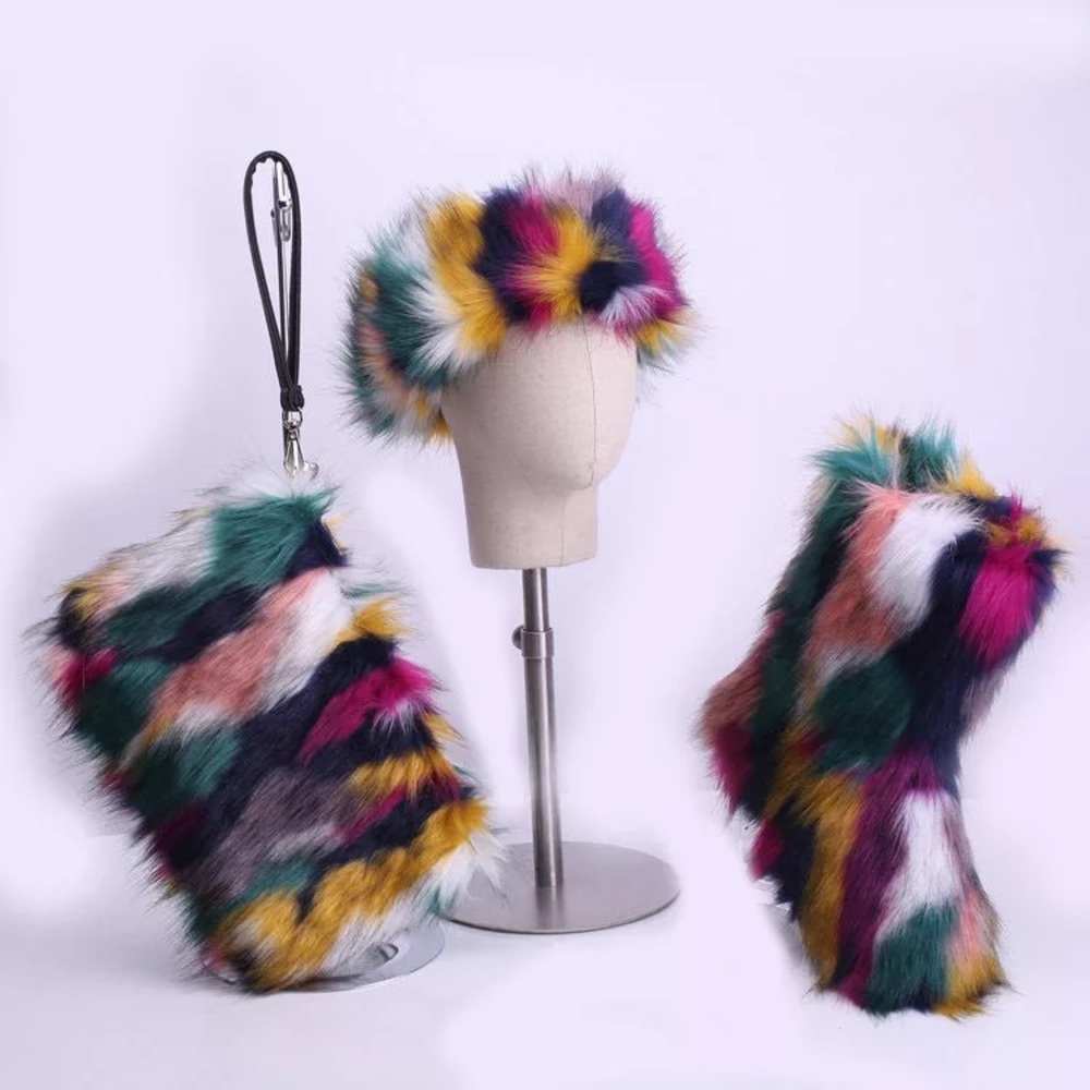 3020 Fashion Fox Faux headband, purse, snow boots